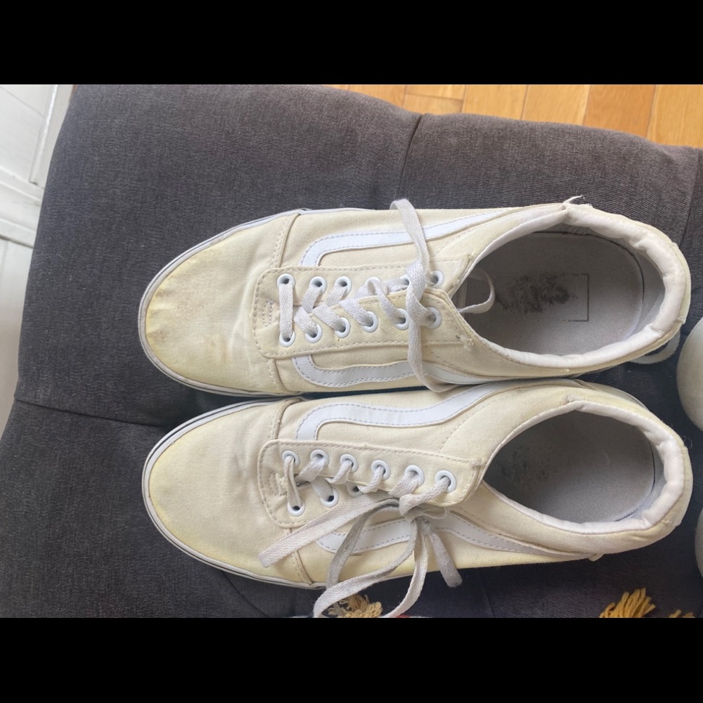 White low top vans